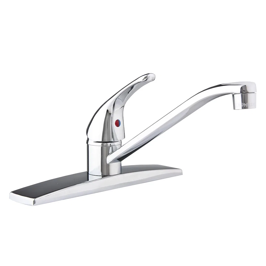 DF-NMK600-CP – DURA FAUCET Faucet, Used For Kitchen Single Piece 8 Inch Deck Mount D-Spout Single Lever Handle Chrome...